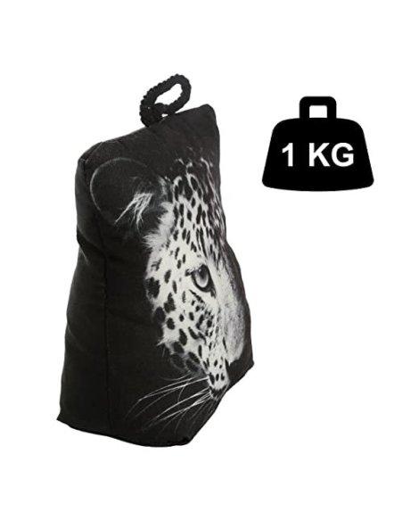 Tope de Puerta Decorativo Tope Puerta de Tela Arena Sujeta Puertas Suelo Tope para Ventanas y Puertas - Leopardo