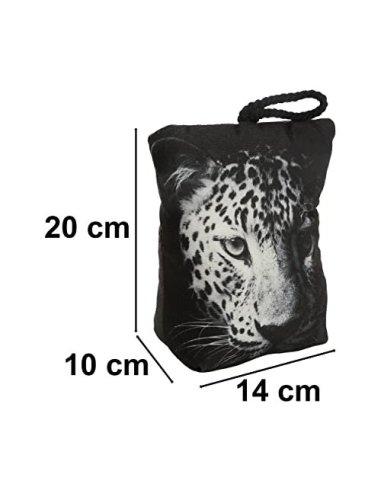 Tope de Puerta Decorativo Tope Puerta de Tela Arena Sujeta Puertas Suelo Tope para Ventanas y Puertas - Leopardo