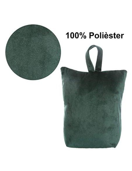 Tope de Puerta Decorativo Tope Puerta de Tela Arena Sujeta Puertas Suelo Tope para Ventanas y Puertas - Verde Liso con Fleco