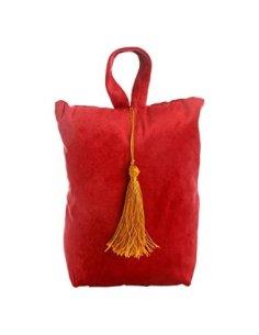 Tope de Puerta Decorativo Tope Puerta de Tela Arena Sujeta Puertas Suelo Tope para Ventanas y Puertas - Rojo Liso con Fleco