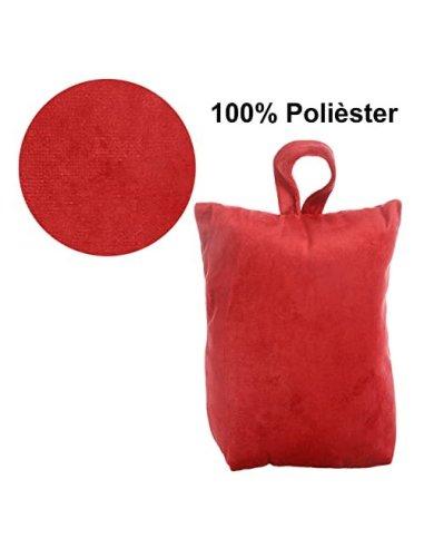 Tope de Puerta Decorativo Tope Puerta de Tela Arena Sujeta Puertas Suelo Tope para Ventanas y Puertas - Rojo Liso con Fleco