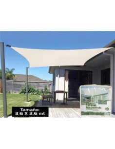 Parasol Vela Cuadrado Crema...