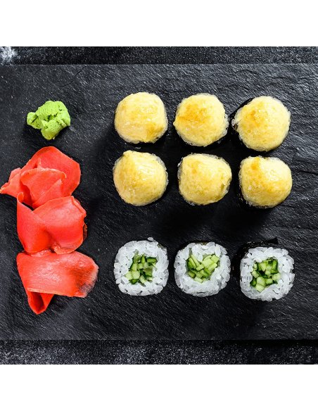 Plato Llano de Pizarra Natural, Platos para Sushi, Bandejas para Servir Alimentos Quesos, Negro, Tablas de Piedra Cuadrado