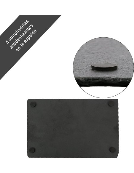 Plato Llano de Pizarra Natural, Platos para Sushi, Bandejas para Servir Alimentos Quesos, Negro, Tablas de Piedra, Retangulado