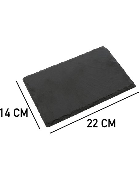 Plato Llano de Pizarra Natural, Platos para Sushi, Bandejas para Servir Alimentos Quesos, Negro, Tablas de Piedra, Retangulado