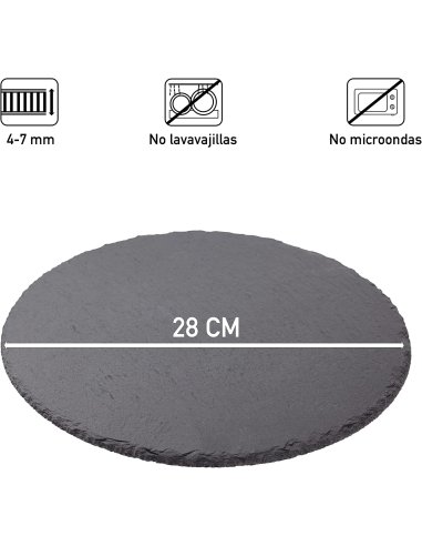 Plato Llano de Pizarra Natural,...