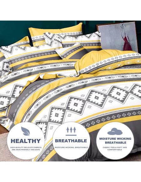 Juego Nórdico Funda Nórdica Cama 90/135/150 Transpirable Suave al Tacto 100% Poliéster, Funda Edredón Nordica Estampada