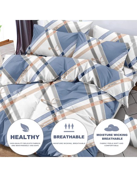 Juego Nórdico Funda Nórdica Cama 90/135/150 Transpirable Suave al Tacto 100% Poliéster, Funda Edredón Nordica Estampada