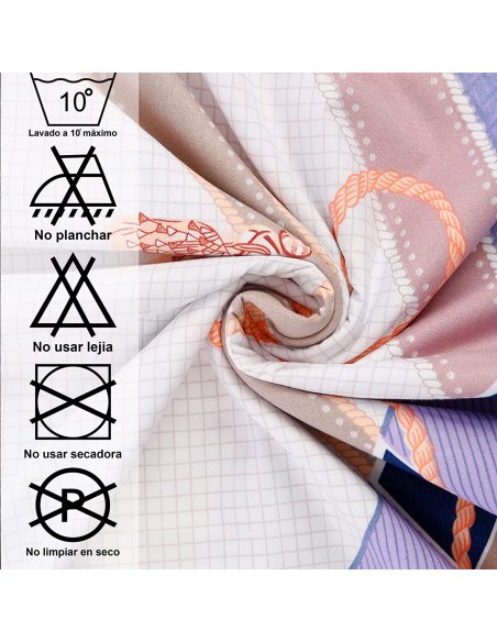 Juego Nórdico Funda Nórdica Cama 90/135/150 Transpirable Suave al Tacto 100% Poliéster, Funda Edredón Nordica Estampada