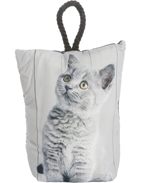 Tope de Puerta Decorativo Tope Puerta de Tela Arena Sujeta Puertas Suelo Tope para Ventanas y Puertas - Gato