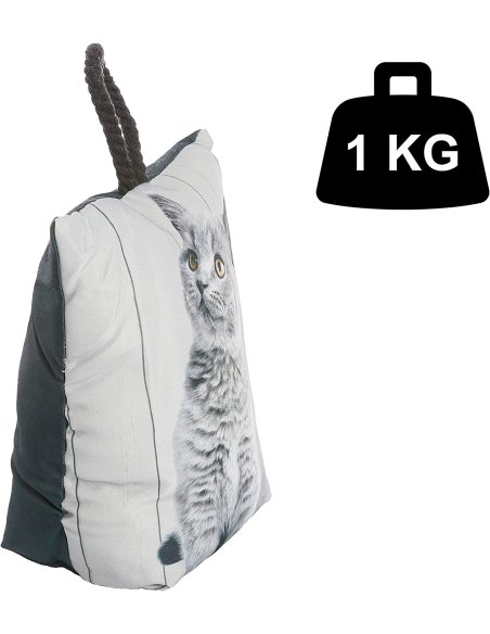 Tope de Puerta Decorativo Tope Puerta de Tela Arena Sujeta Puertas Suelo Tope para Ventanas y Puertas - Gato