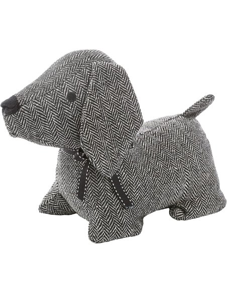 Tope de Puerta Decorativo Tope Puerta de Tela Arena Sujeta Puertas Suelo Tope para Ventanas y Puertas - Perro Negro/Blanco