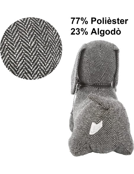 Tope de Puerta Decorativo Tope Puerta de Tela Arena Sujeta Puertas Suelo Tope para Ventanas y Puertas - Perro Negro/Blanco