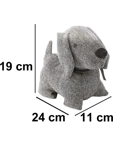 Tope de Puerta Decorativo Tope Puerta de Tela Arena Sujeta Puertas Suelo Tope para Ventanas y Puertas - Perro Negro/Blanco