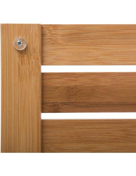 Alfombra Baño Bambú Natural, Alfombrillas de Baño, Alfombrillas de Ducha, Baño SPA, Rectangular 53 x 35,5 x 1,6 cm