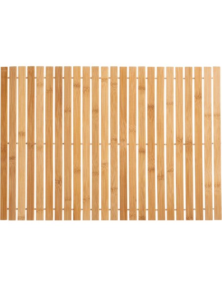 Alfombra Baño Bambú Natural, Alfombrillas de Baño, Alfombrillas de Ducha, Baño SPA, Rectangular y Enrollable 59 x 40 x 0,7 cm