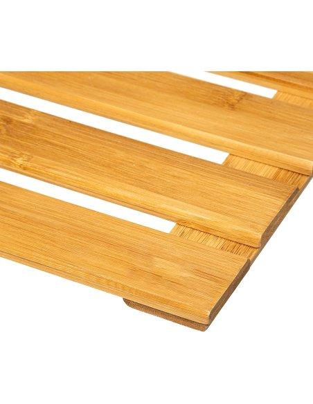 Alfombra Baño Bambú Natural, Alfombrillas de Baño, Alfombrillas de Ducha, Baño SPA, Rectangular 68x2x50cm