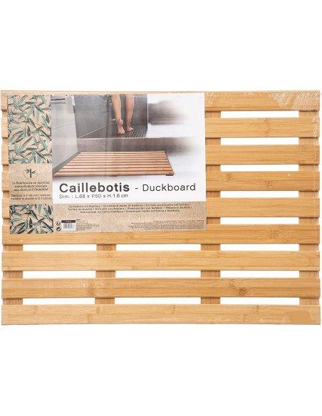 Alfombra Baño Bambú Natural, Alfombrillas de Baño, Alfombrillas de Ducha, Baño SPA, Rectangular 68x2x50cm