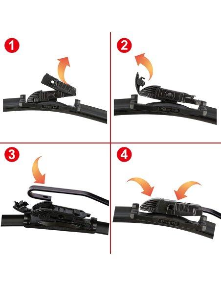 Escobilla Limpiaparabrisas 1 Juego para el Parabrisas Limpiaparabrisas Delantero 2 Unidades