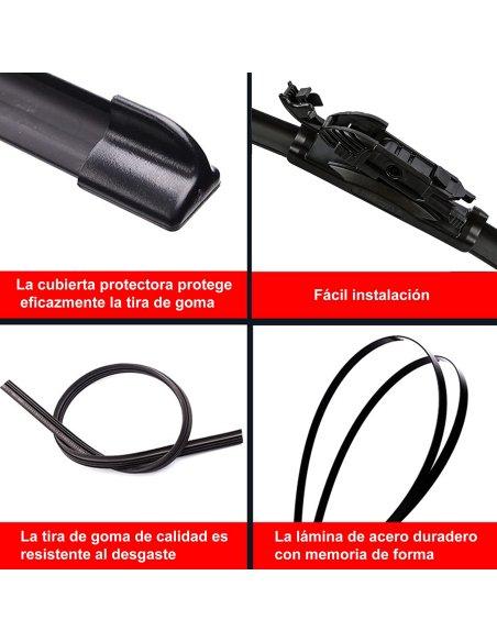 Escobilla Limpiaparabrisas 1 Juego para el Parabrisas Limpiaparabrisas Delantero 2 Unidades