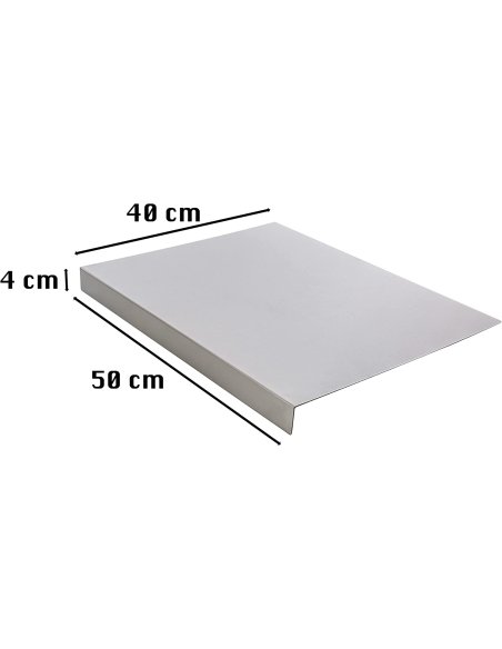 Tabla de Cortar, Encimera de Cocina, Tabla Amasar de Acero Inoxidable, 50 x 40 x 4 cm