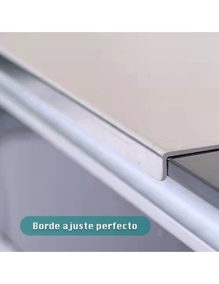 Tabla de Cortar, Encimera de Cocina, Tabla Amasar de Acero Inoxidable, 50 x 40 x 4 cm