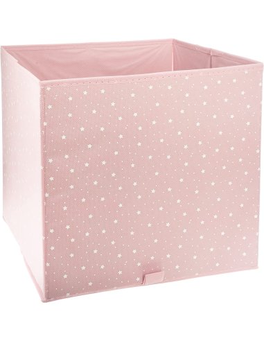 Caja almacenaje infantil artesanal madera pino rosa 31x23x12 cm Infantil
