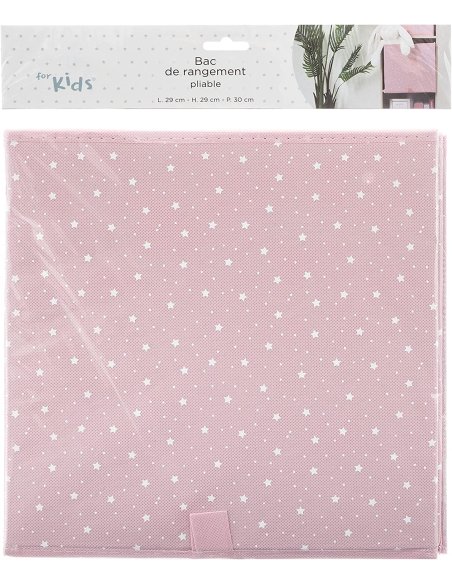 Cajas Almacenaje Infantil, Plegable Cuadrados Cestas de Almacenamiento,Caja de Tela, Cesta De Ordenación Infantil, Rosa Estrella