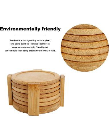 Juego de 6 Posavasos de Bambú Natural...