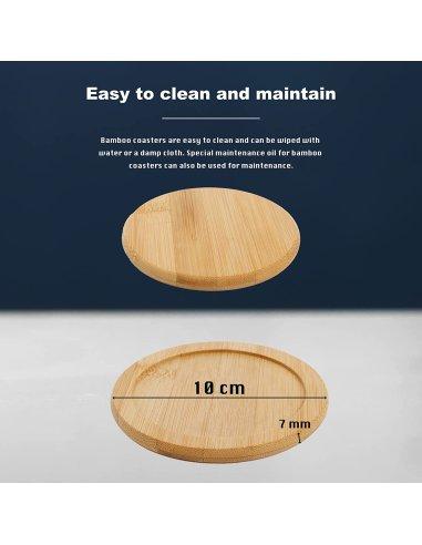 Juego de 6 Posavasos de Bambú Natural...