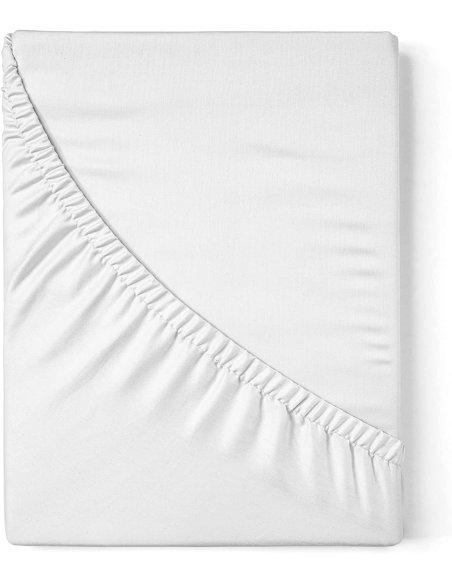 Sábana Bajera Ajustable,Extra Suaves, 50% Algodón 50% Poliéster, Blanco