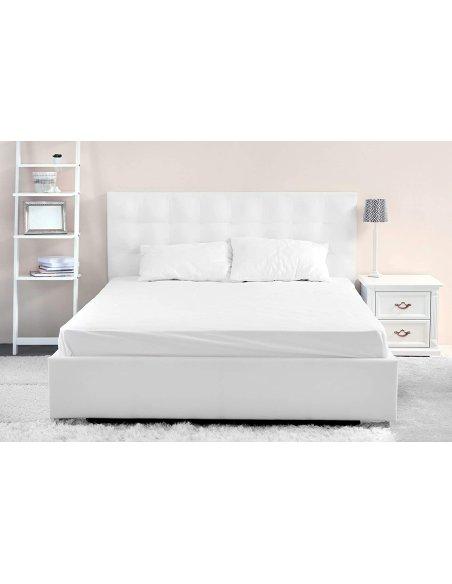 Sábana Bajera Ajustable,Extra Suaves, 50% Algodón 50% Poliéster, Blanco