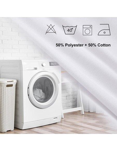 Sábana Bajera Ajustable,Extra Suaves, 50% Algodón 50% Poliéster, Blanco