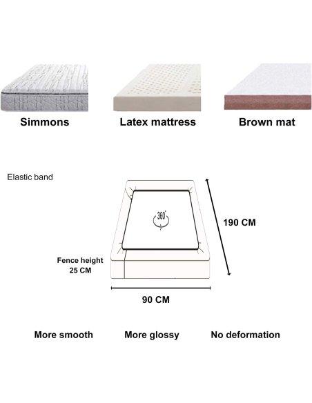 Sábana Bajera Ajustable,Extra Suaves, 50% Algodón 50% Poliéster, Blanco