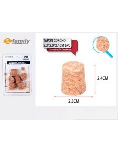 Tapon Corcho 2.3x2.0x2.4cm 6pc
