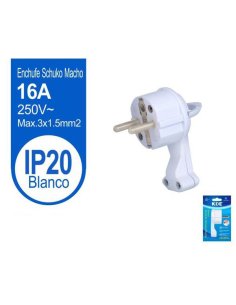 Enchufe Schuko Macho Blanco...