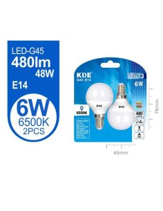 Led Esferica G45 6W E14 Luz...