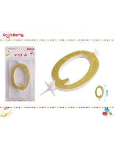 Vela cumpleaños dorado con...