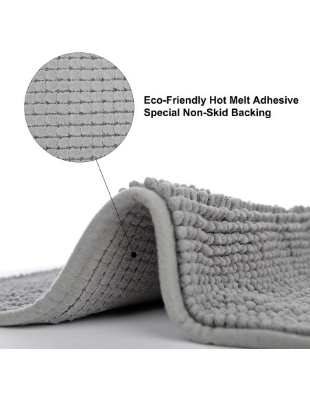 H HANSEL HOME Alfombrilla de Baño de Microfibra, Extra Suave, Antideslizante, Extra Absorvente, Lavable a Máquina, 45X75cm