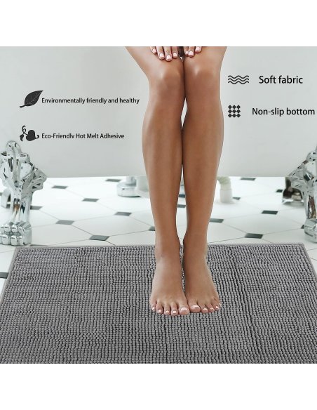 H HANSEL HOME Alfombrilla de Baño de Microfibra, Extra Suave, Antideslizante, Extra Absorvente, Lavable a Máquina, 45X75cm