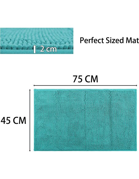 H HANSEL HOME Alfombrilla de Baño de Microfibra, Extra Suave, Antideslizante, Extra Absorvente, Lavable a Máquina, 45X75cm