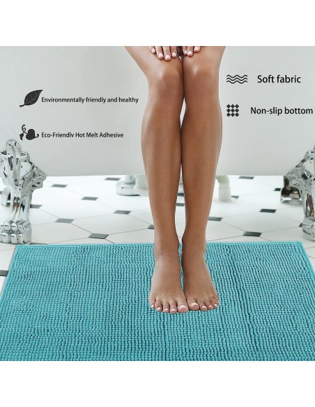 H HANSEL HOME Alfombrilla de Baño de Microfibra, Extra Suave, Antideslizante, Extra Absorvente, Lavable a Máquina, 45X75cm