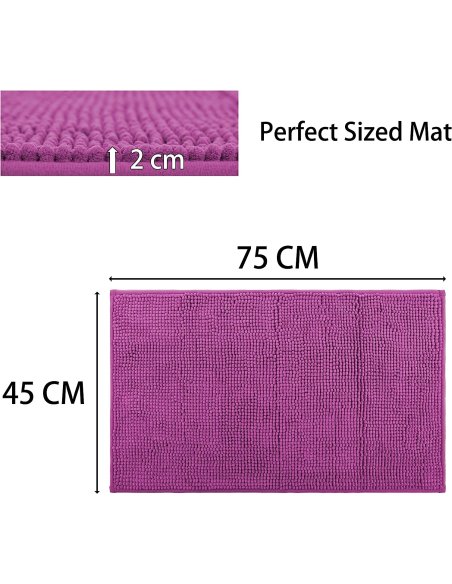 H HANSEL HOME Alfombrilla de Baño de Microfibra, Extra Suave, Antideslizante, Extra Absorvente, Lavable a Máquina, 45X75cm