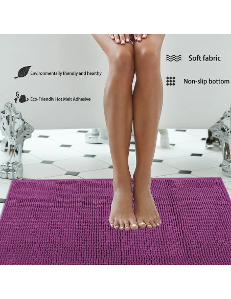 H HANSEL HOME Alfombrilla de Baño de Microfibra, Extra Suave, Antideslizante, Extra Absorvente, Lavable a Máquina, 45X75cm