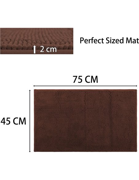 H HANSEL HOME Alfombrilla de Baño de Microfibra, Extra Suave, Antideslizante, Extra Absorvente, Lavable a Máquina, 45X75cm