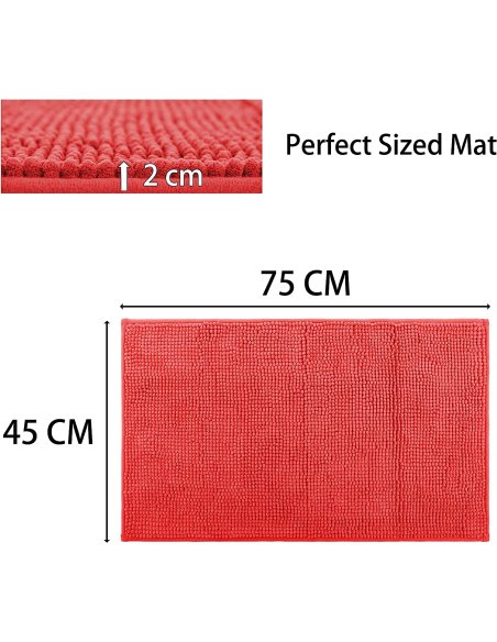 H HANSEL HOME Alfombrilla de Baño de Microfibra, Extra Suave, Antideslizante, Extra Absorvente, Lavable a Máquina, 45X75cm
