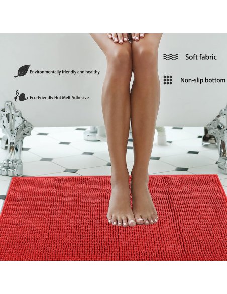 H HANSEL HOME Alfombrilla de Baño de Microfibra, Extra Suave, Antideslizante, Extra Absorvente, Lavable a Máquina, 45X75cm