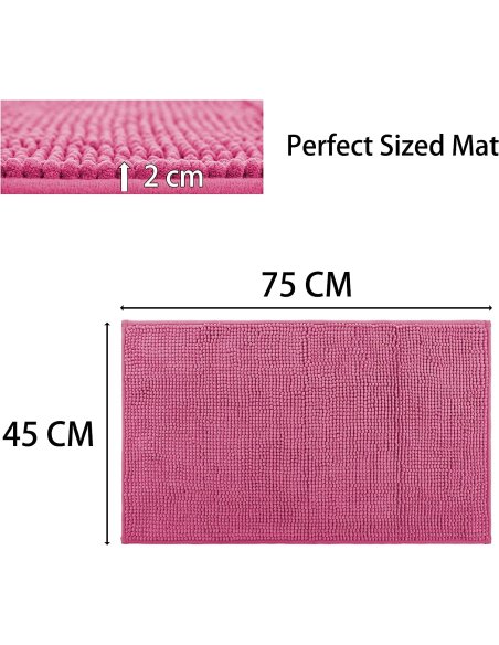 H HANSEL HOME Alfombrilla de Baño de Microfibra, Extra Suave, Antideslizante, Extra Absorvente, Lavable a Máquina, 45X75cm