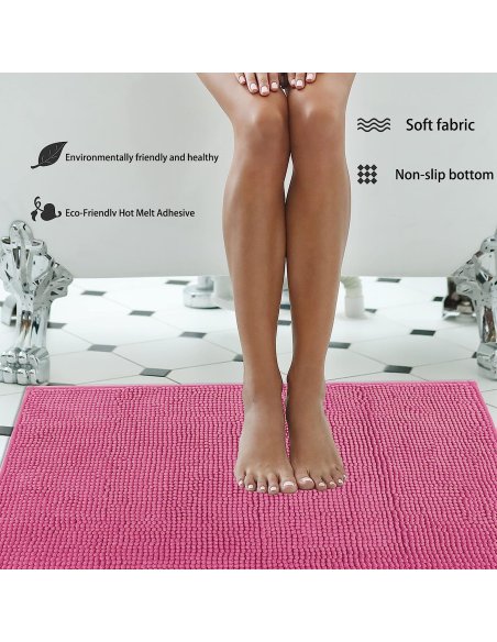 H HANSEL HOME Alfombrilla de Baño de Microfibra, Extra Suave, Antideslizante, Extra Absorvente, Lavable a Máquina, 45X75cm