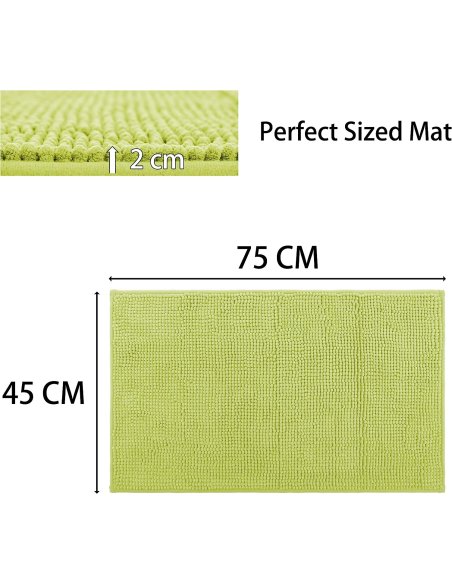 H HANSEL HOME Alfombrilla de Baño de Microfibra, Extra Suave, Antideslizante, Extra Absorvente, Lavable a Máquina, 45X75cm